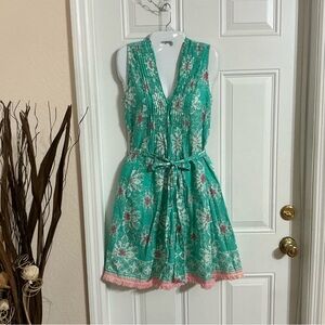 Moda Posa Sleeveless V-neck Pintuck Knee-Length Dress Size S